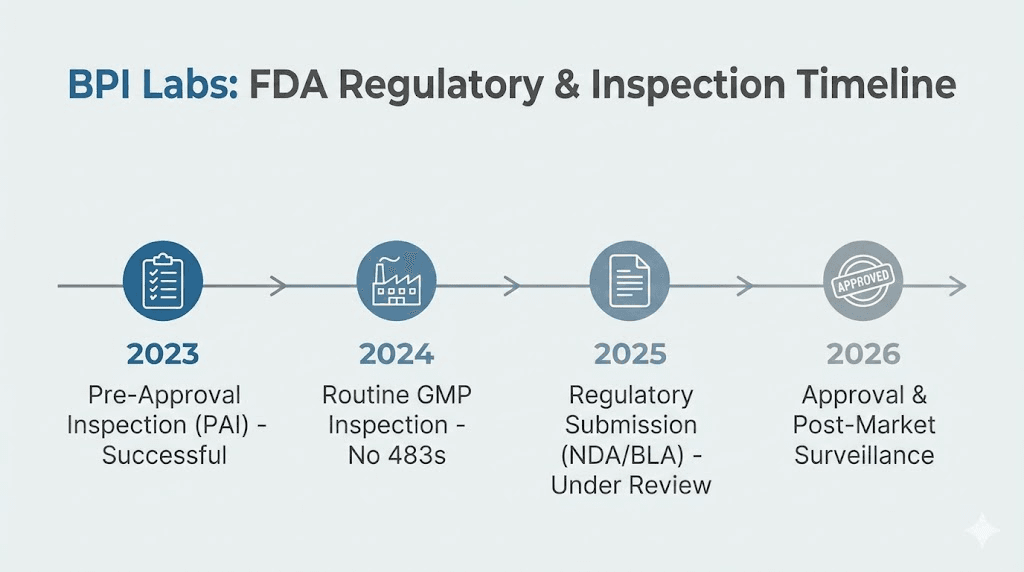 BPI Labs FDA inspection timeline and regulatory history overview