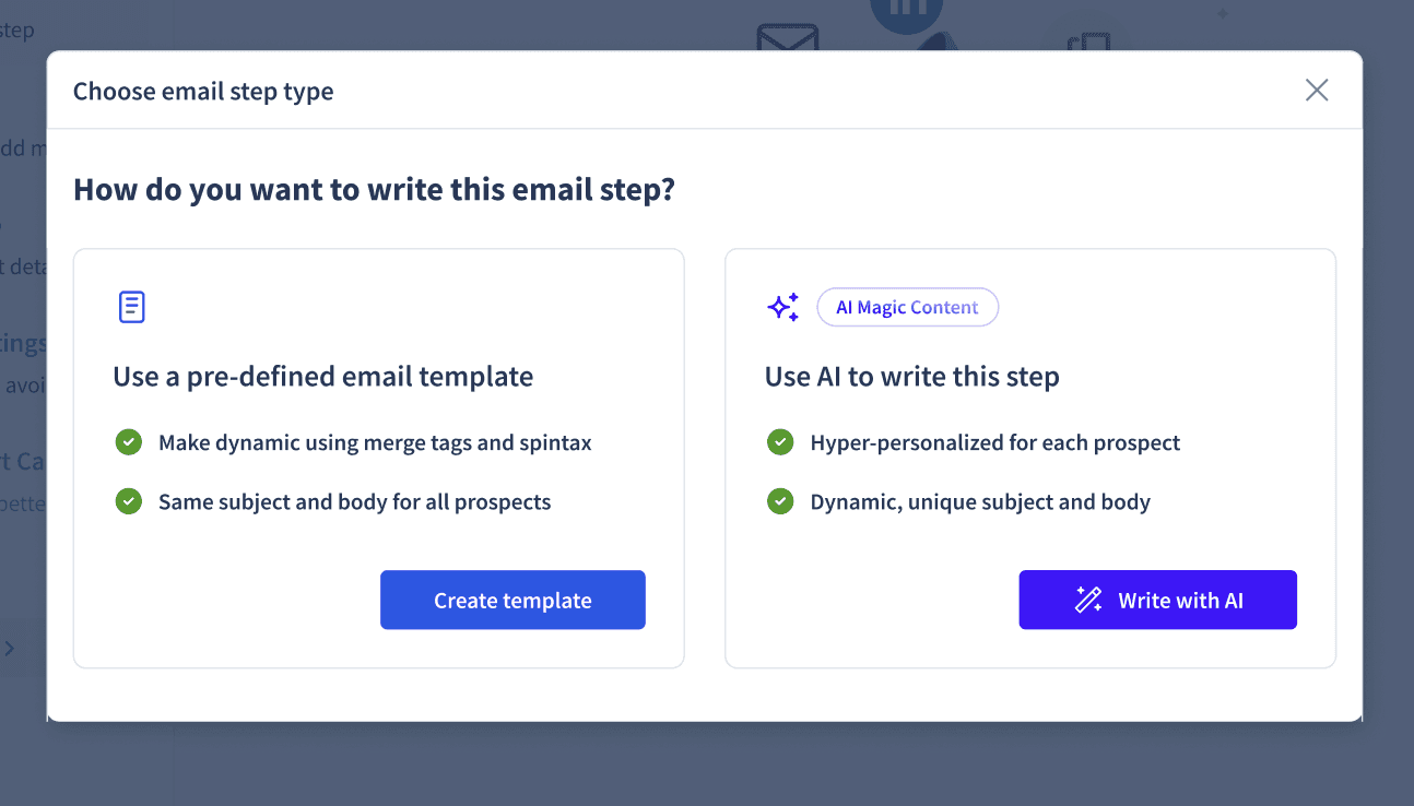 SmartReach AI campaign builder interface – UX redesign case study