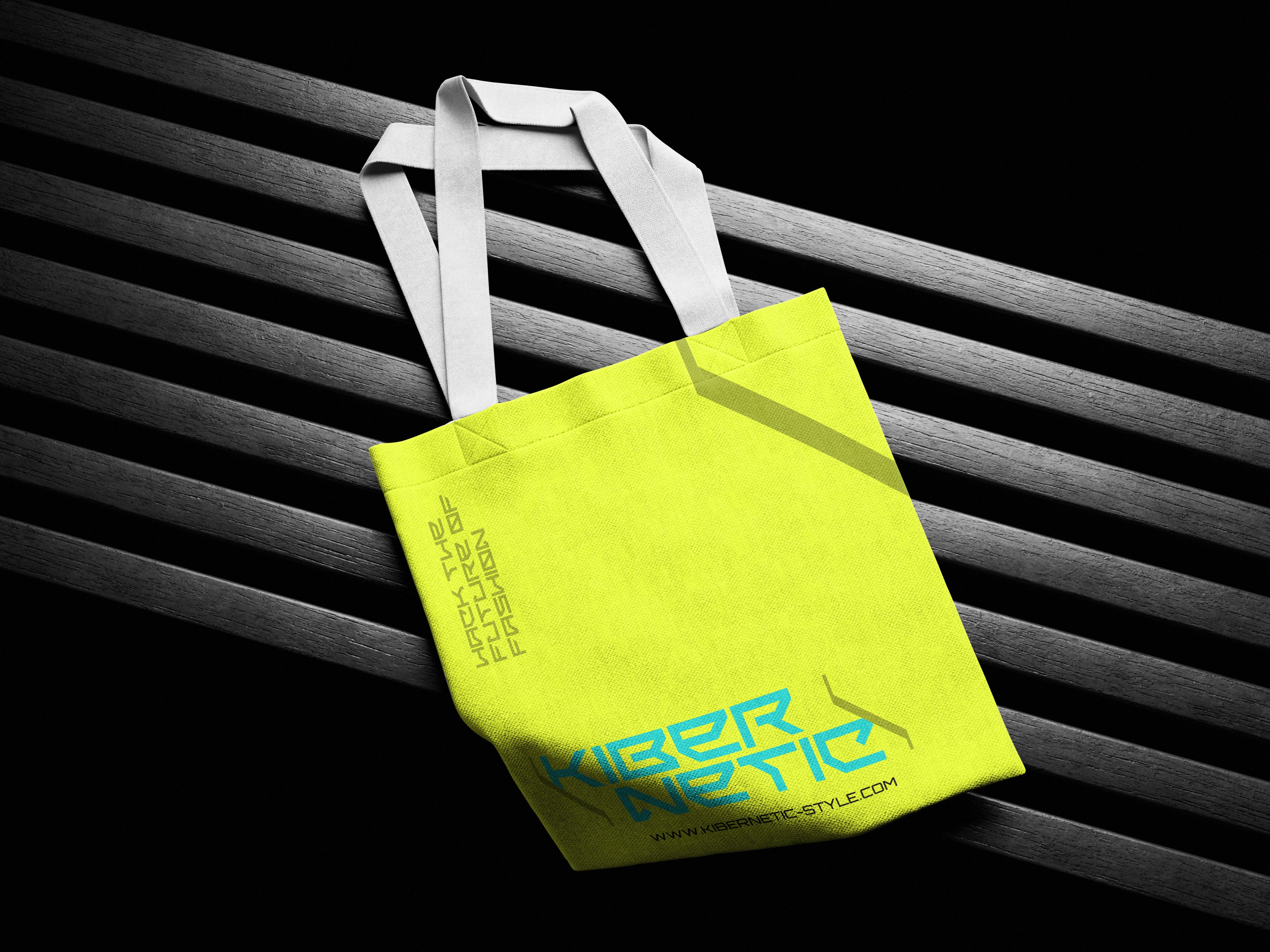 kibernetic clothing hang tag mockup design