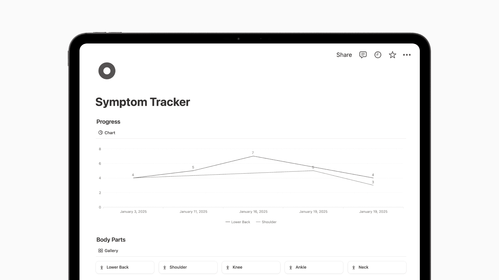 Symptom Tracker Notion Template