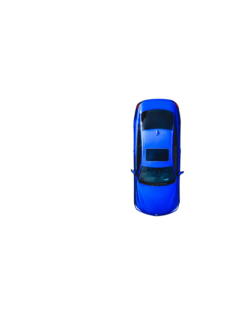 View from above: blue car 
