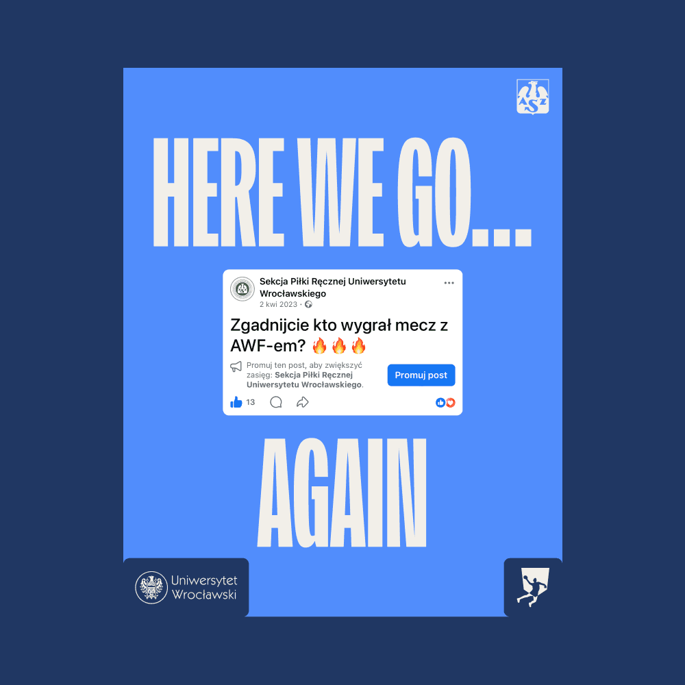 grafiki przedstawiające nowego zawodnika sekcji piłki ręcznej UWr