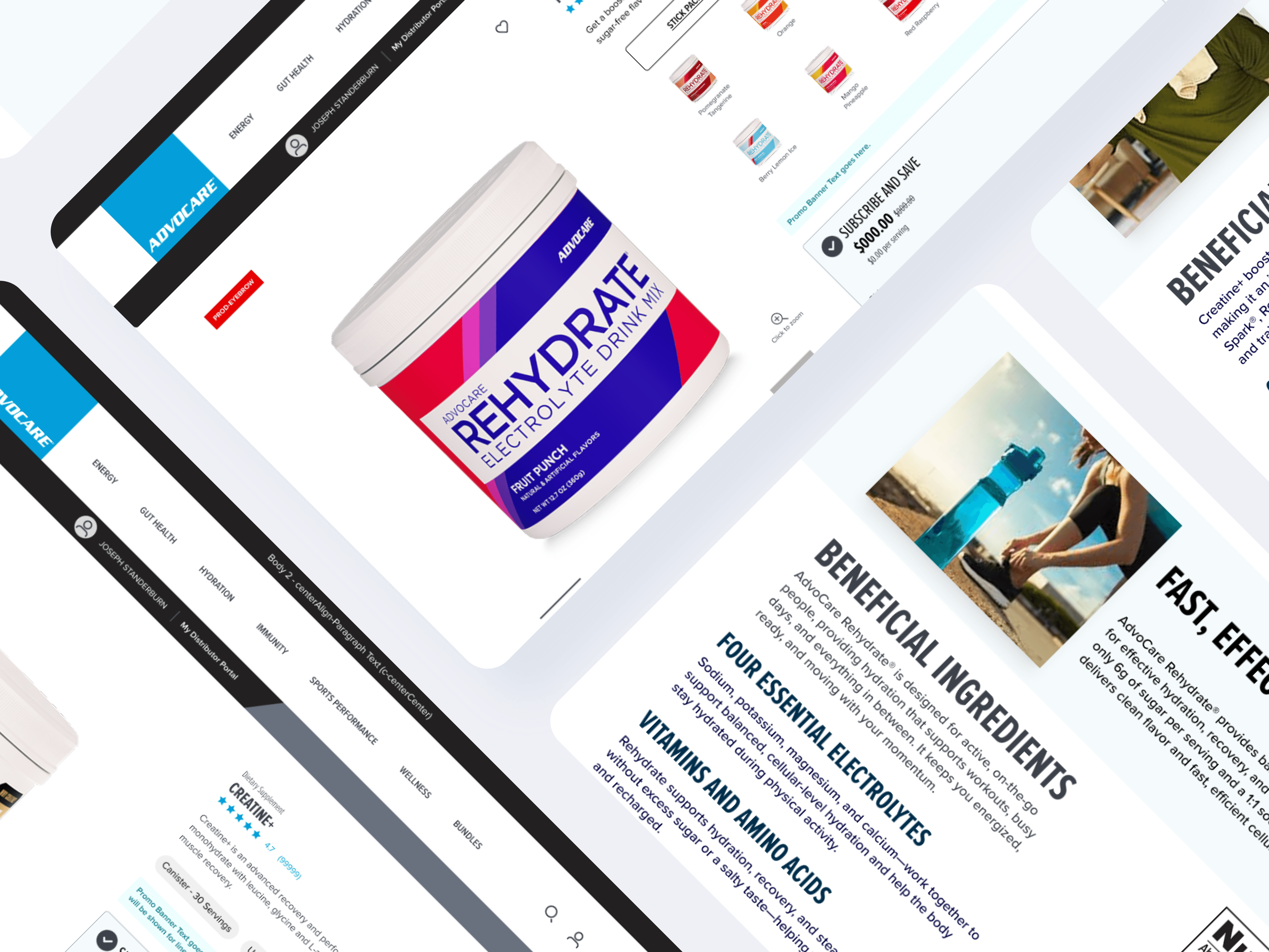 Screen shop of a product page update