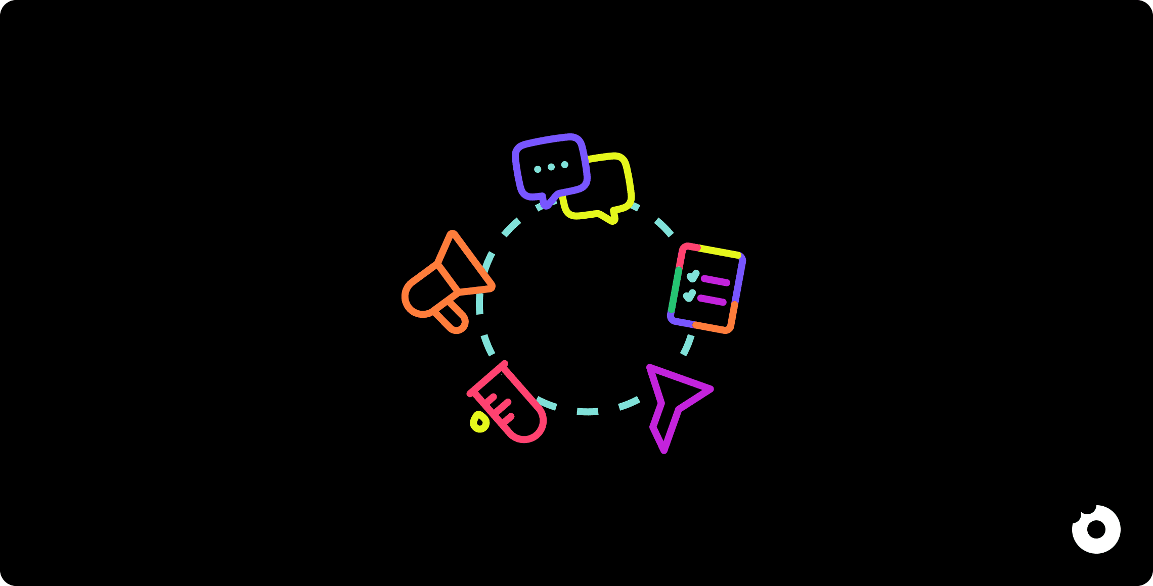 Illustration of a five-step onboarding feedback loop process