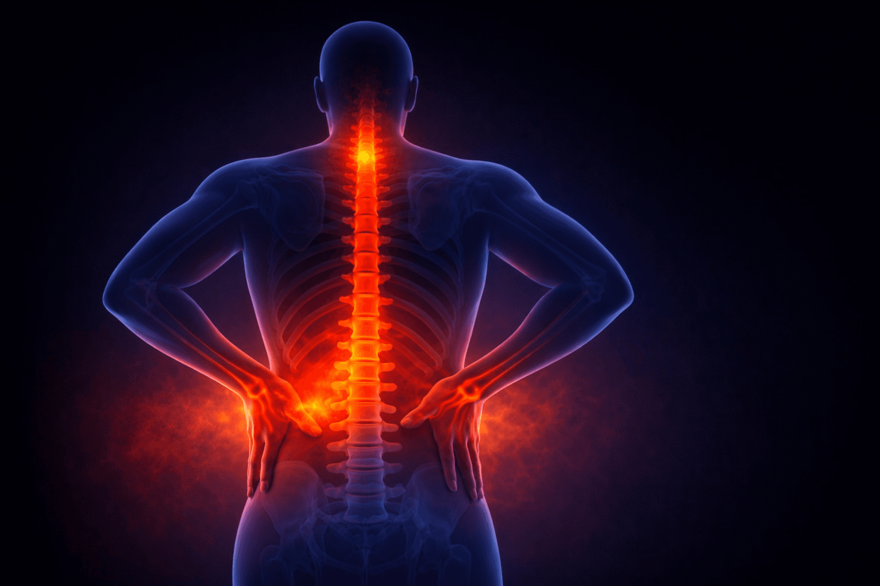 Илюстрация на болка в гърба при дискова херния