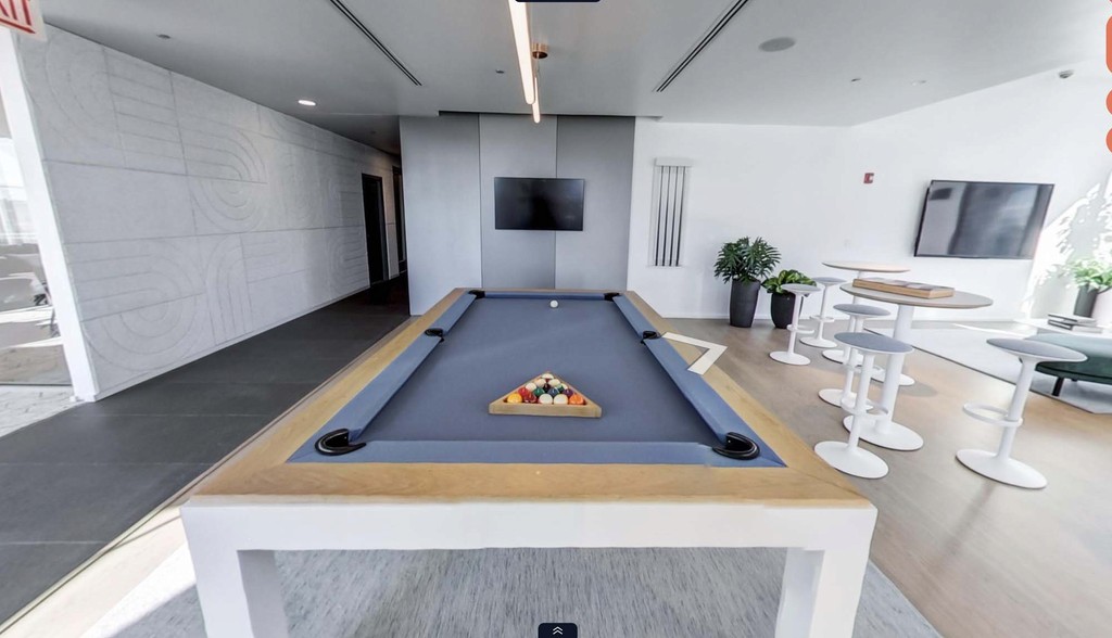 Pool table in premium lounge at Catalyst Apartments West Loop Chicago