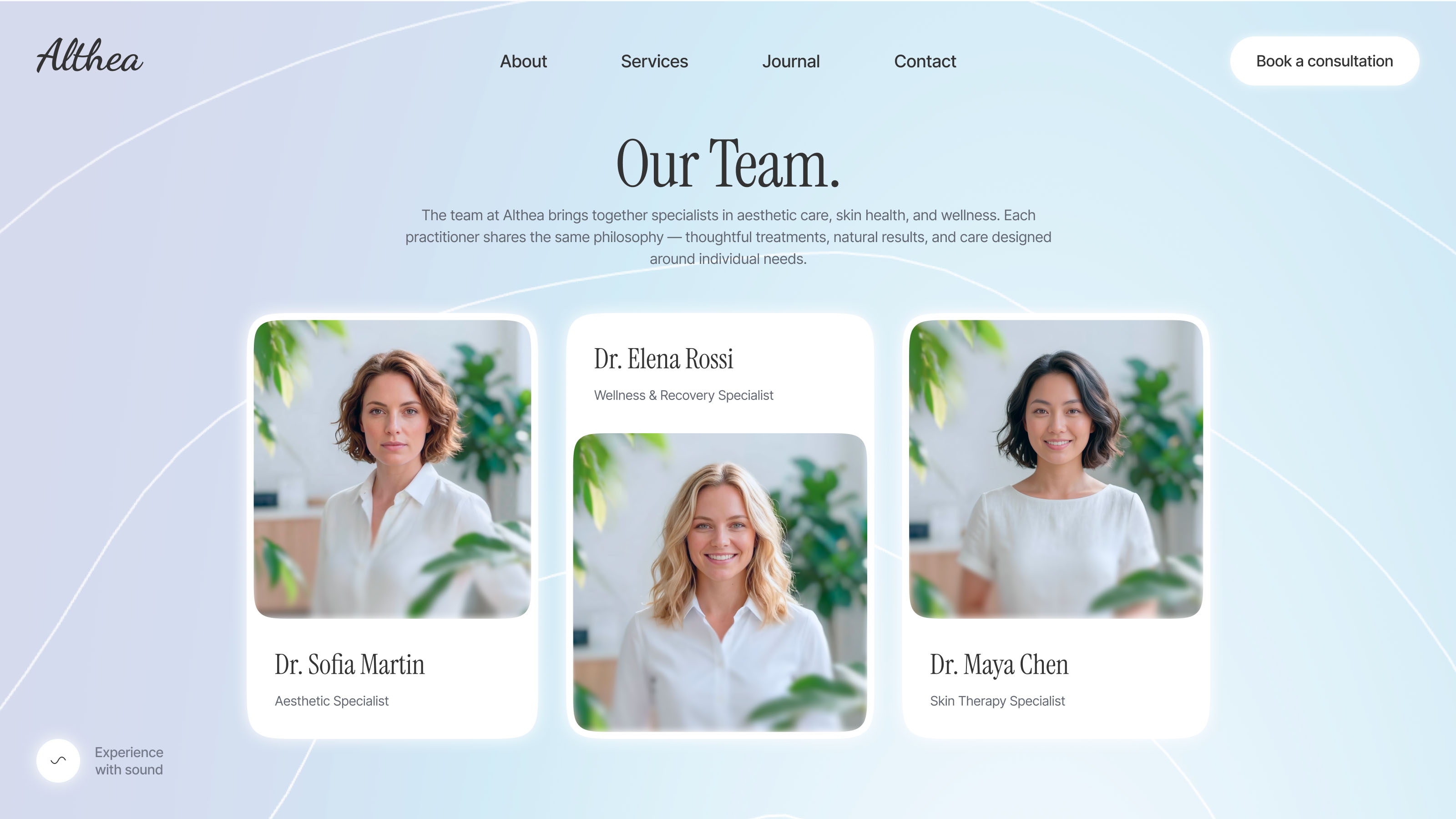 Althea website template for skin care specialists