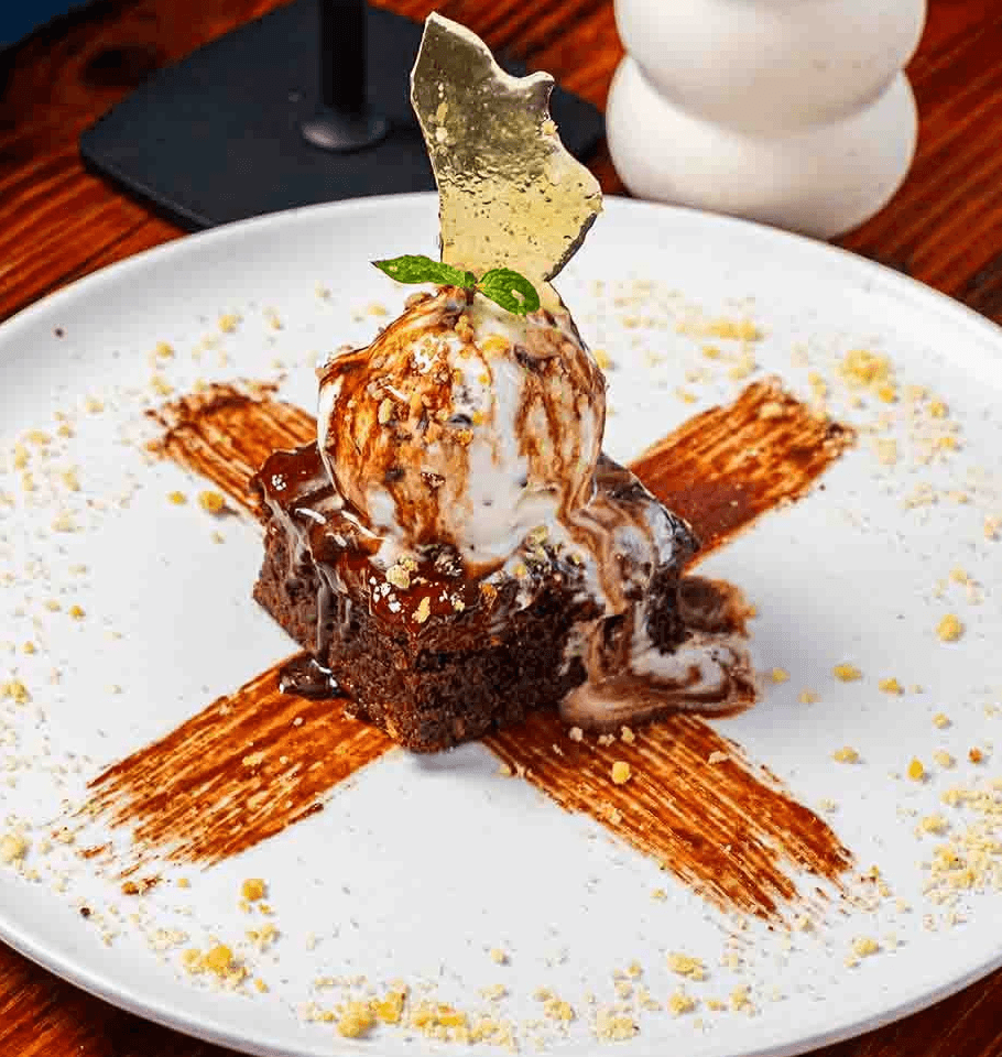 Brownie y Helado