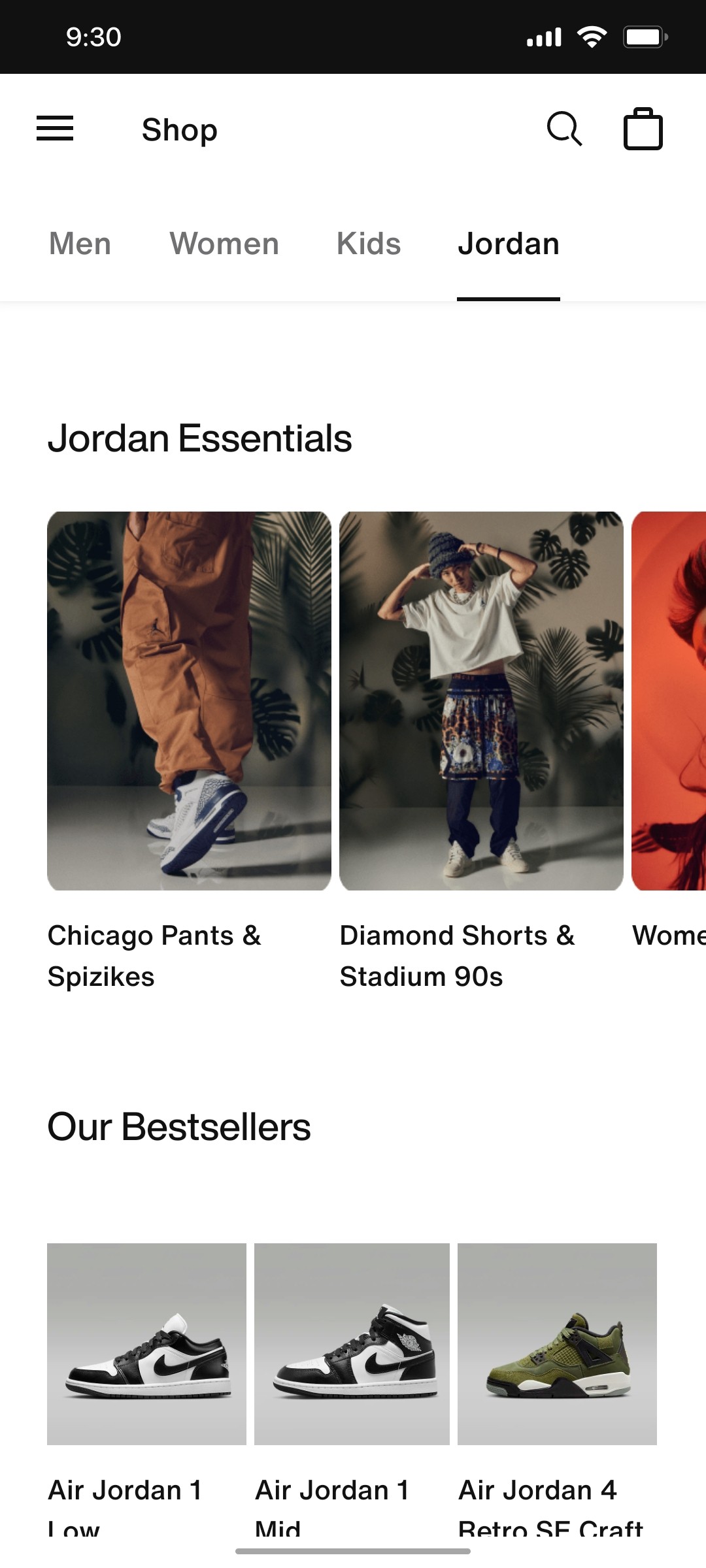 Nike App Our Bestsellers Screen