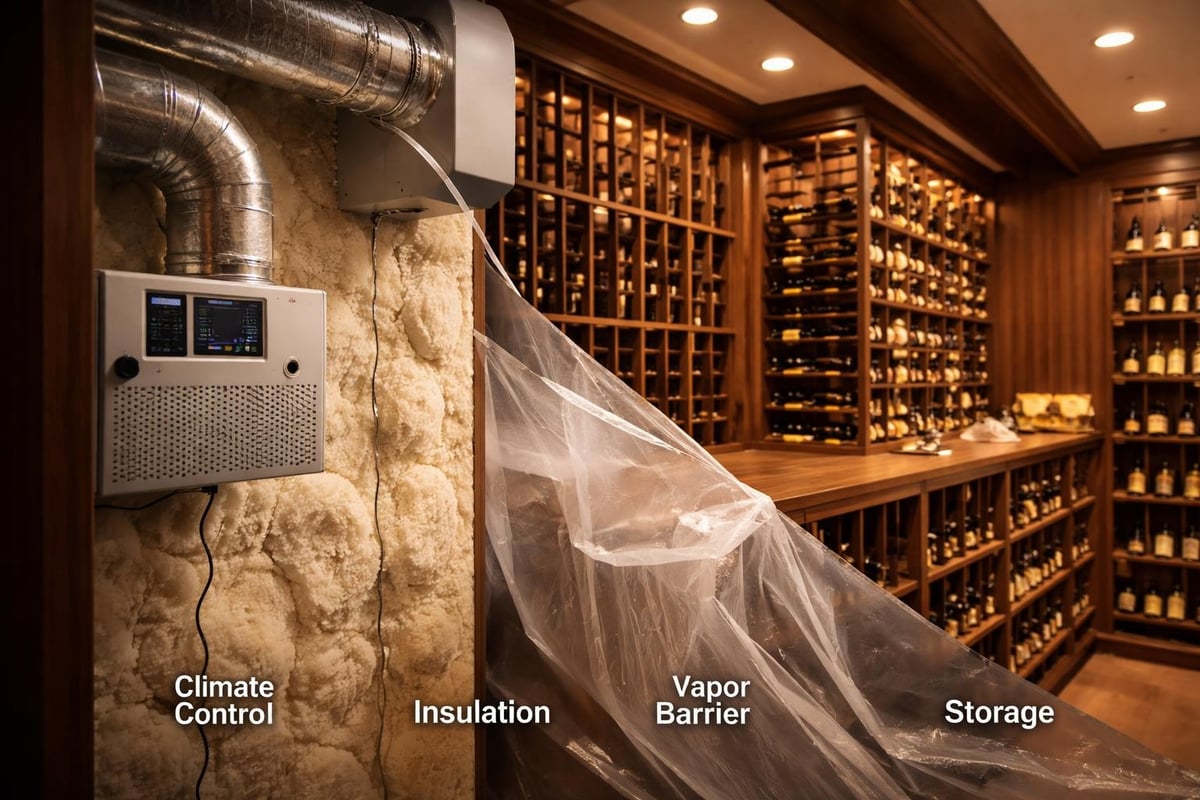 Wine cellar installation technical components