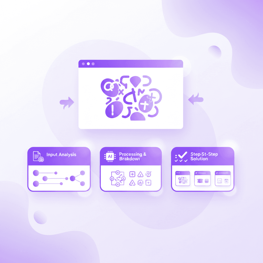 A screenshot of a complex calculus problem broken down into three clear, highlighted steps by an AI interface.
