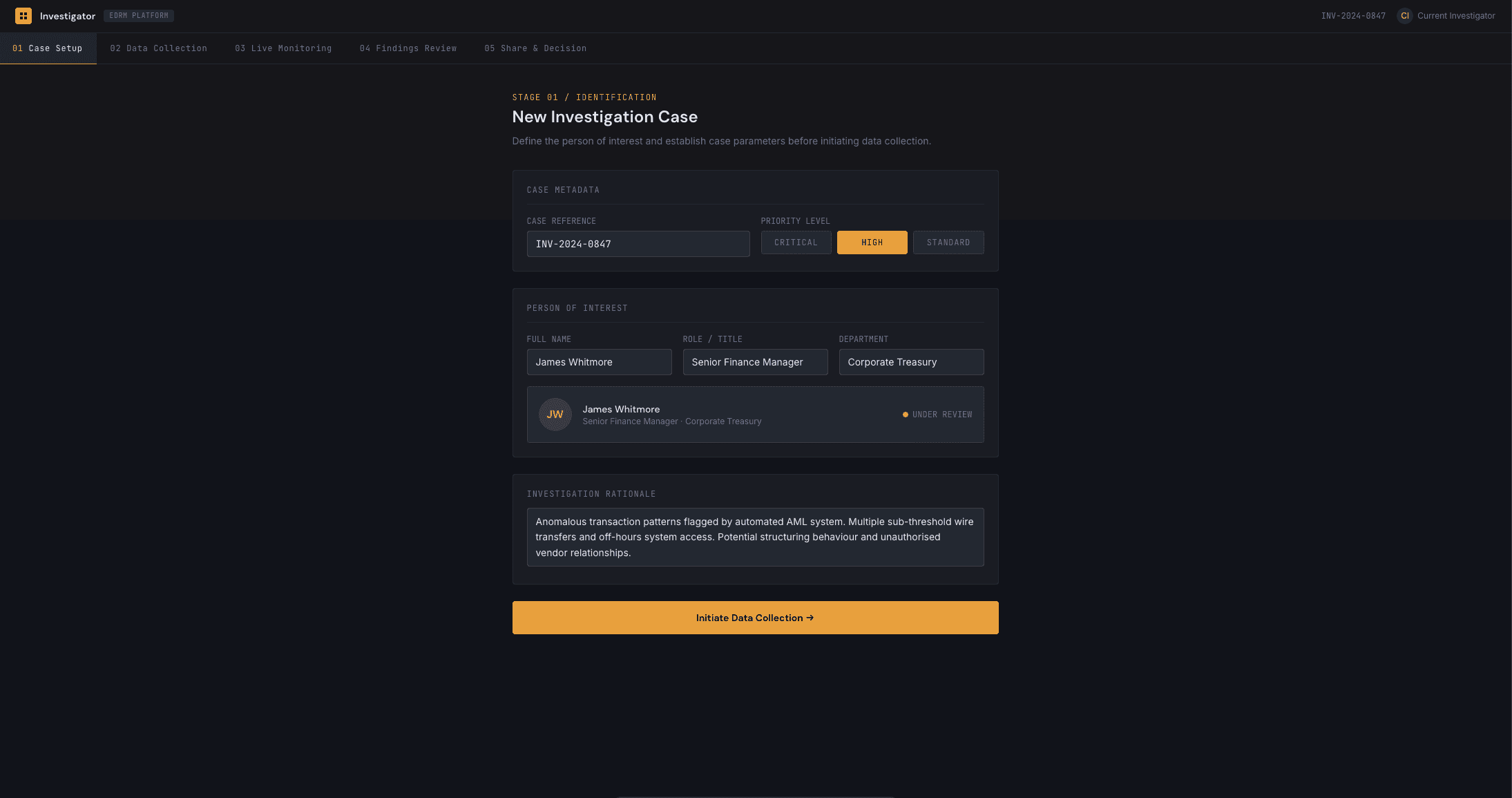 AI prototype desktop screen