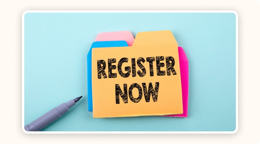 “Register Now” note