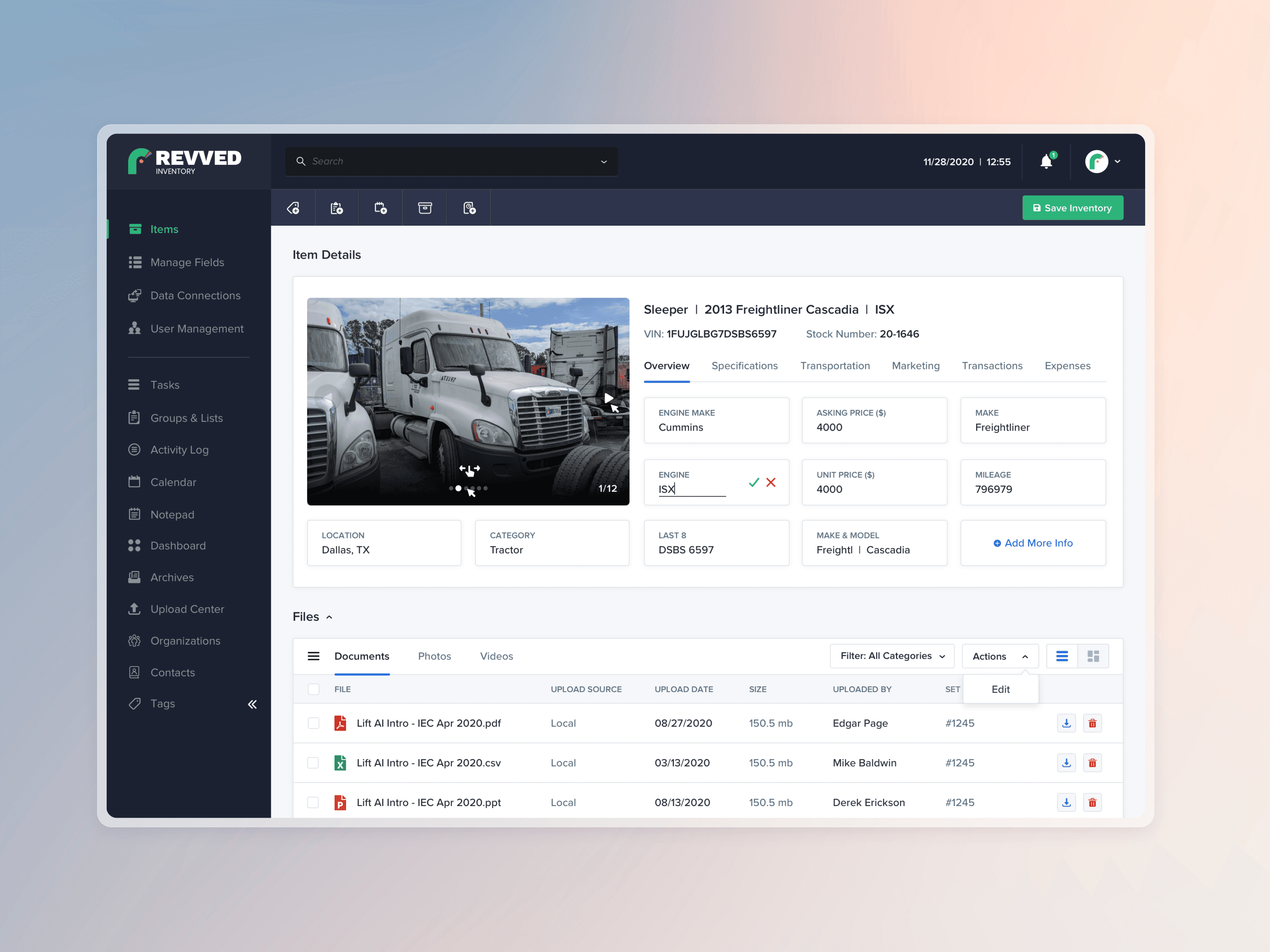 Dashboard view of the analytics homepage