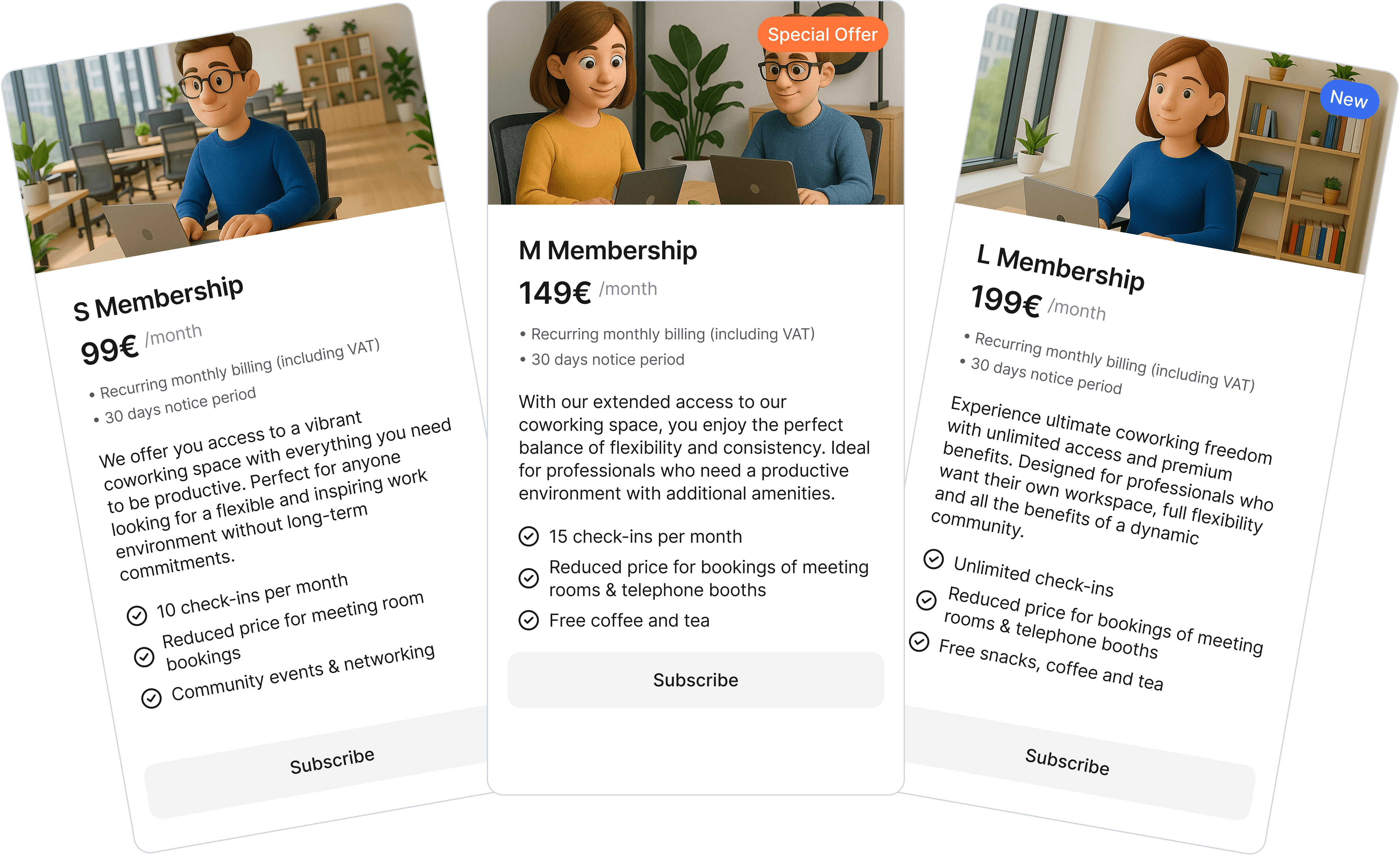 Custom subscription models with varying scopes