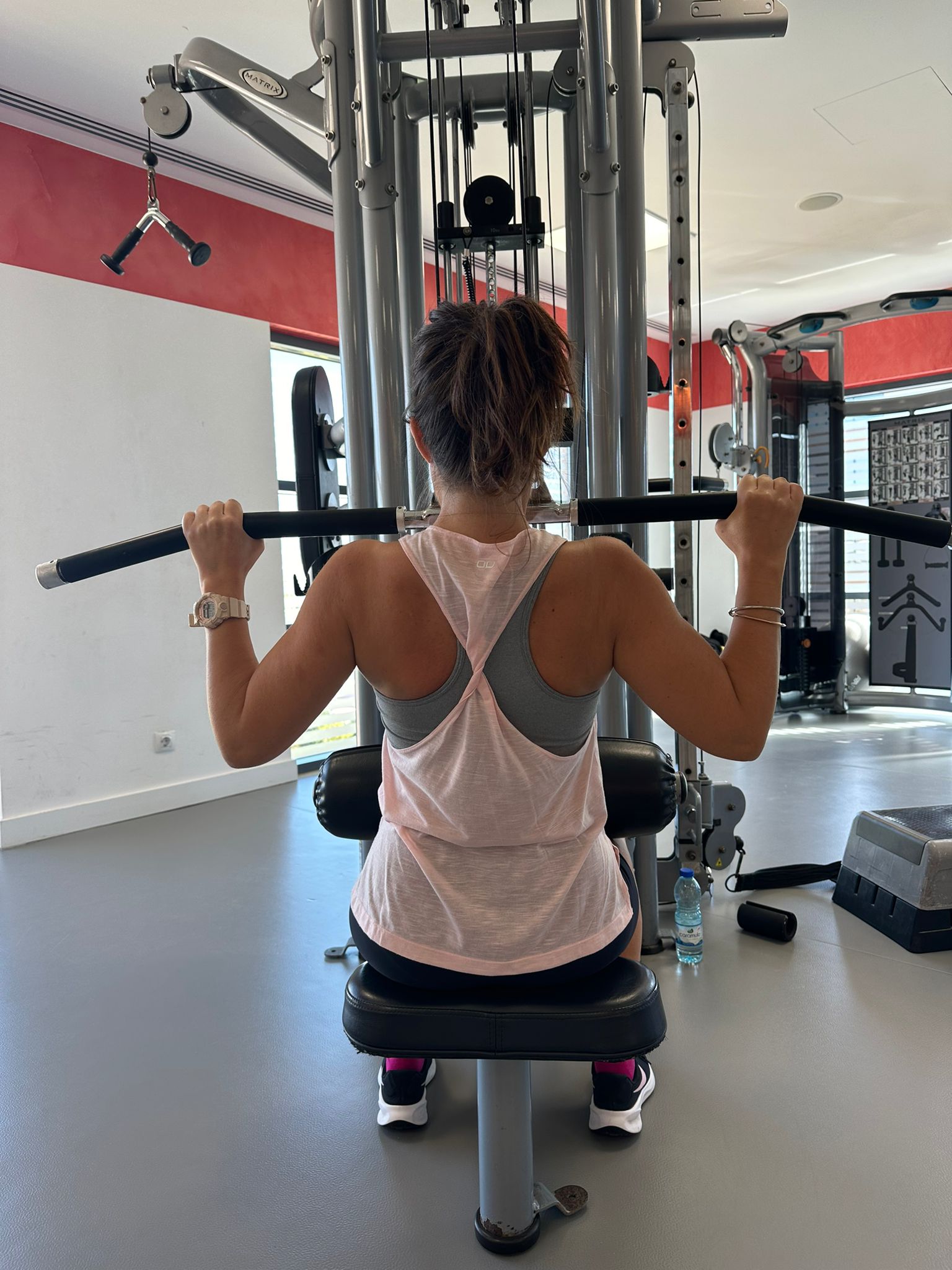 Client working out in the gym.