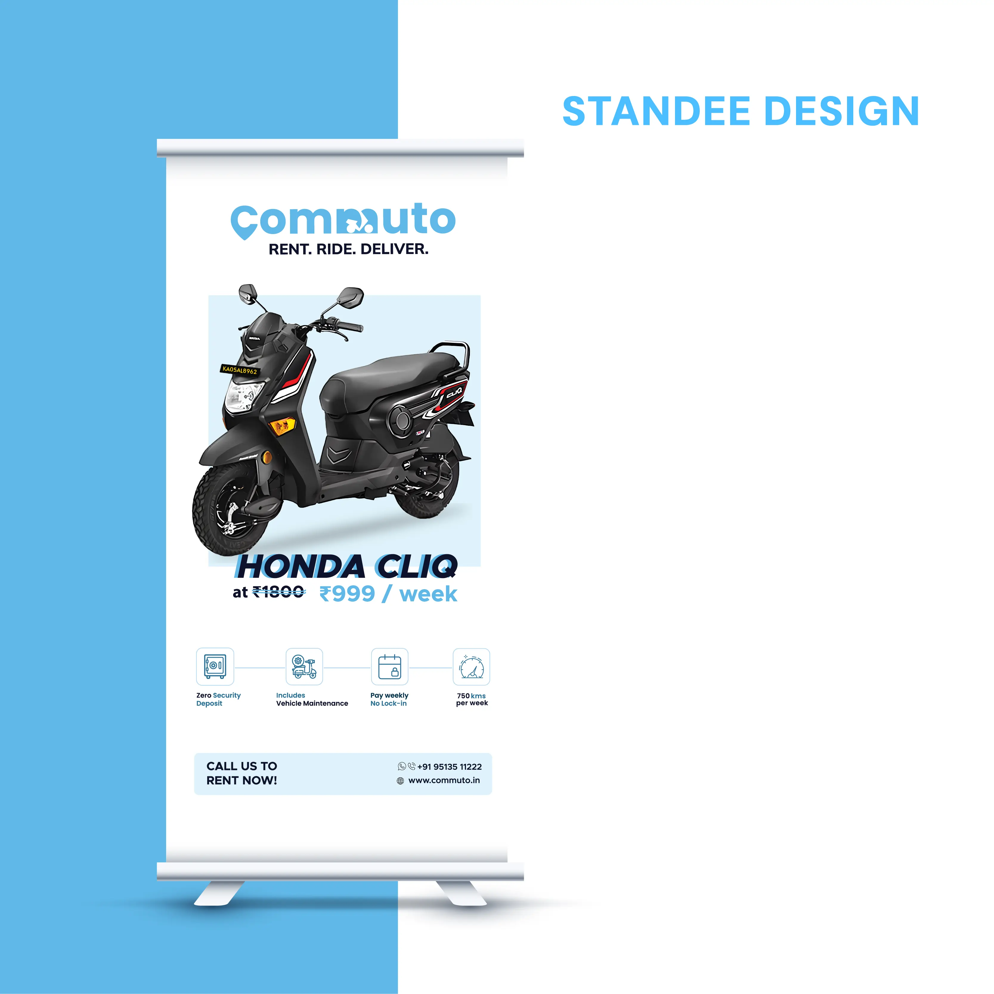 Standee design for Commuto