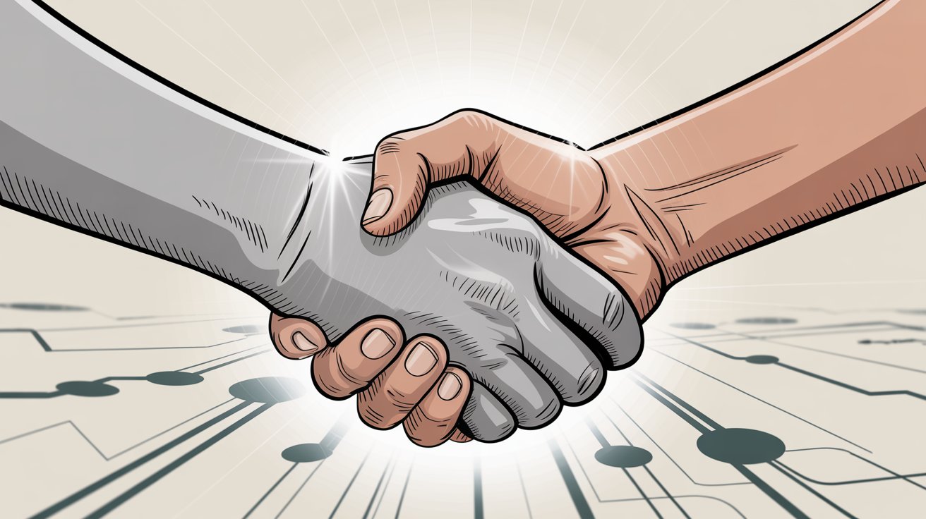 Handshake representing trust-building between email senders and service providers