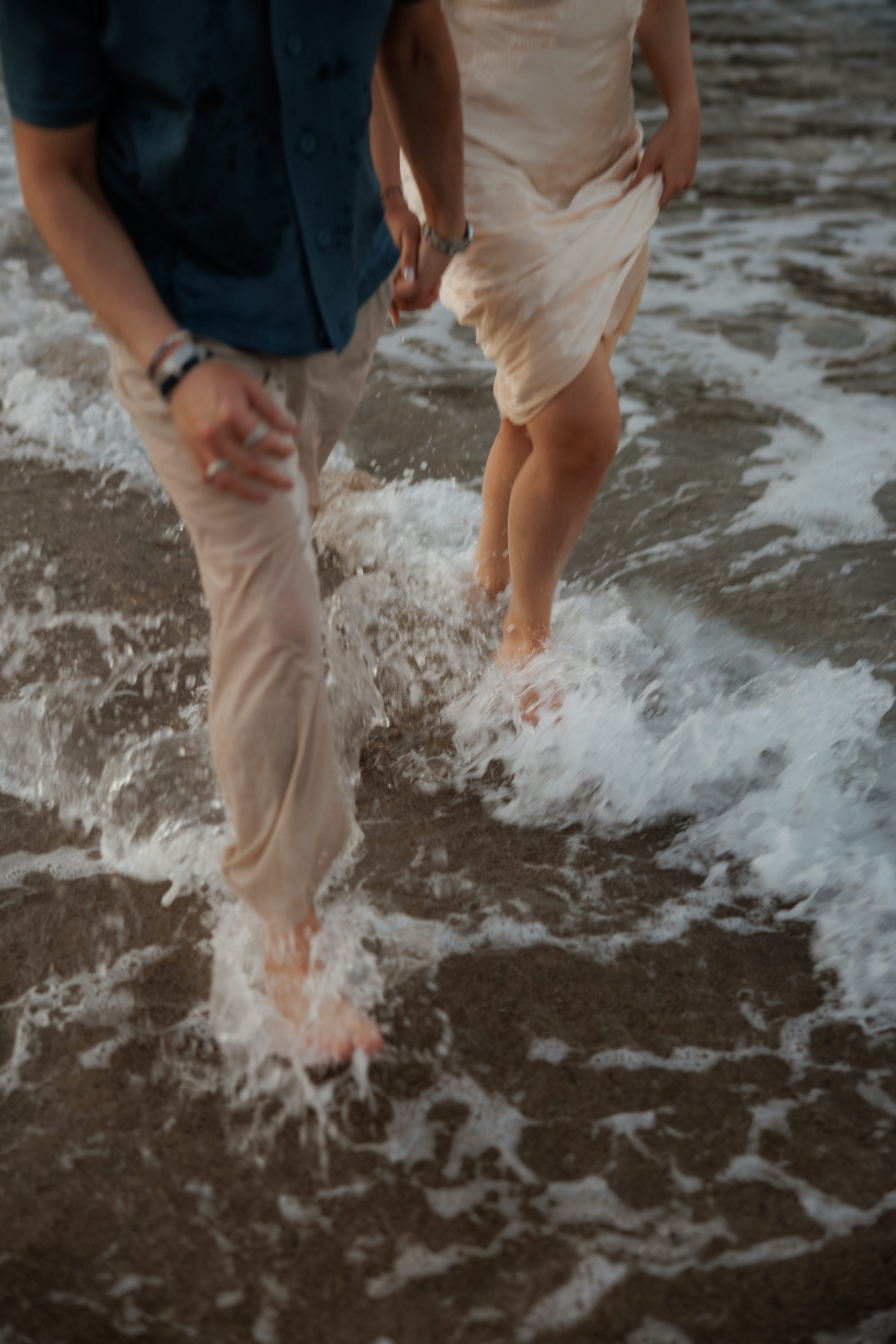 Fashion photoshoot with a woman posing in a dress