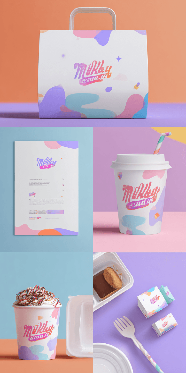 Pastel themed packaging design for a brand called Milky Way.