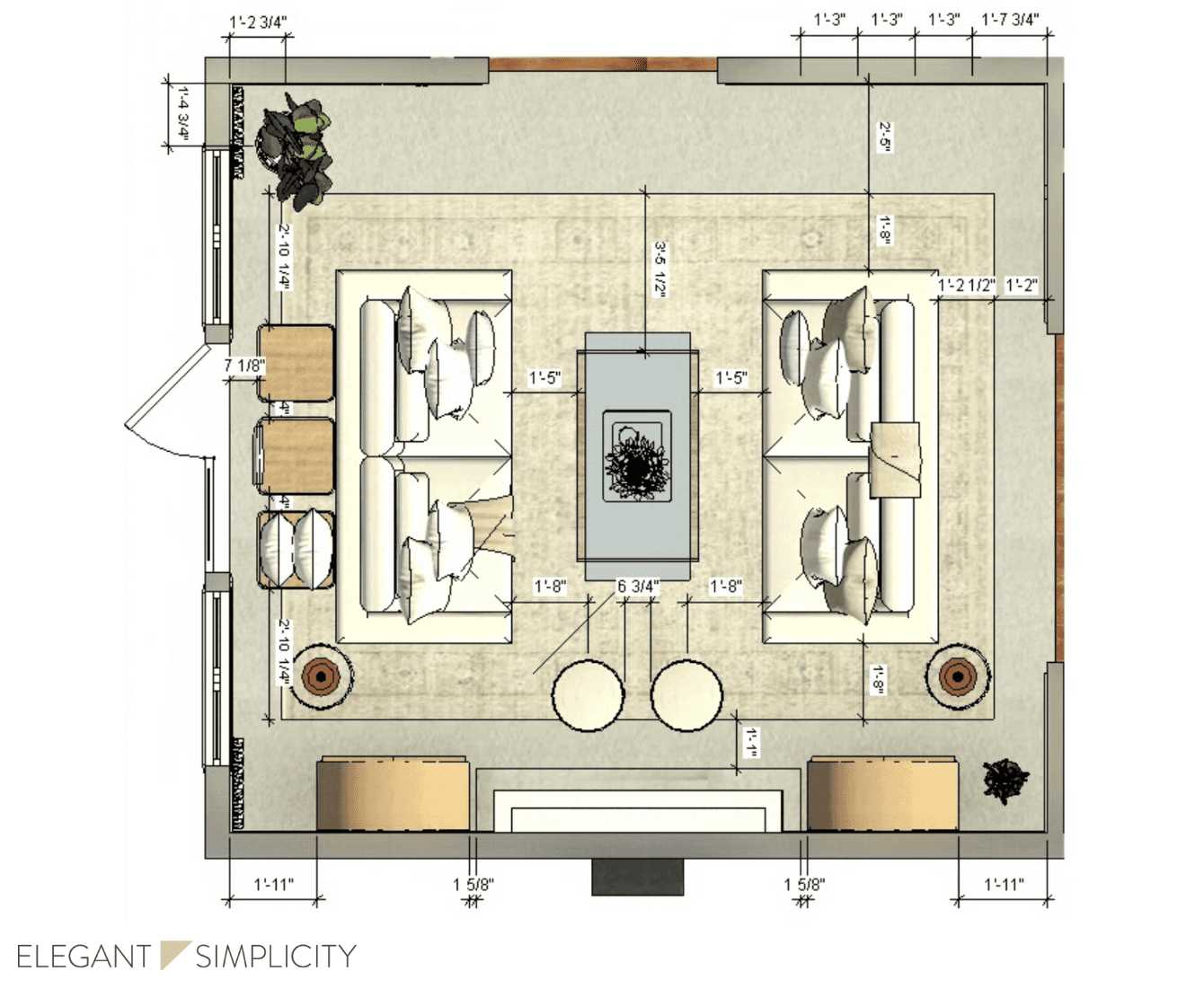 We’re so excited to share details from The Medina House: Living Room –– one of our favorite interior design + professional organizing projects in Medina, WA.