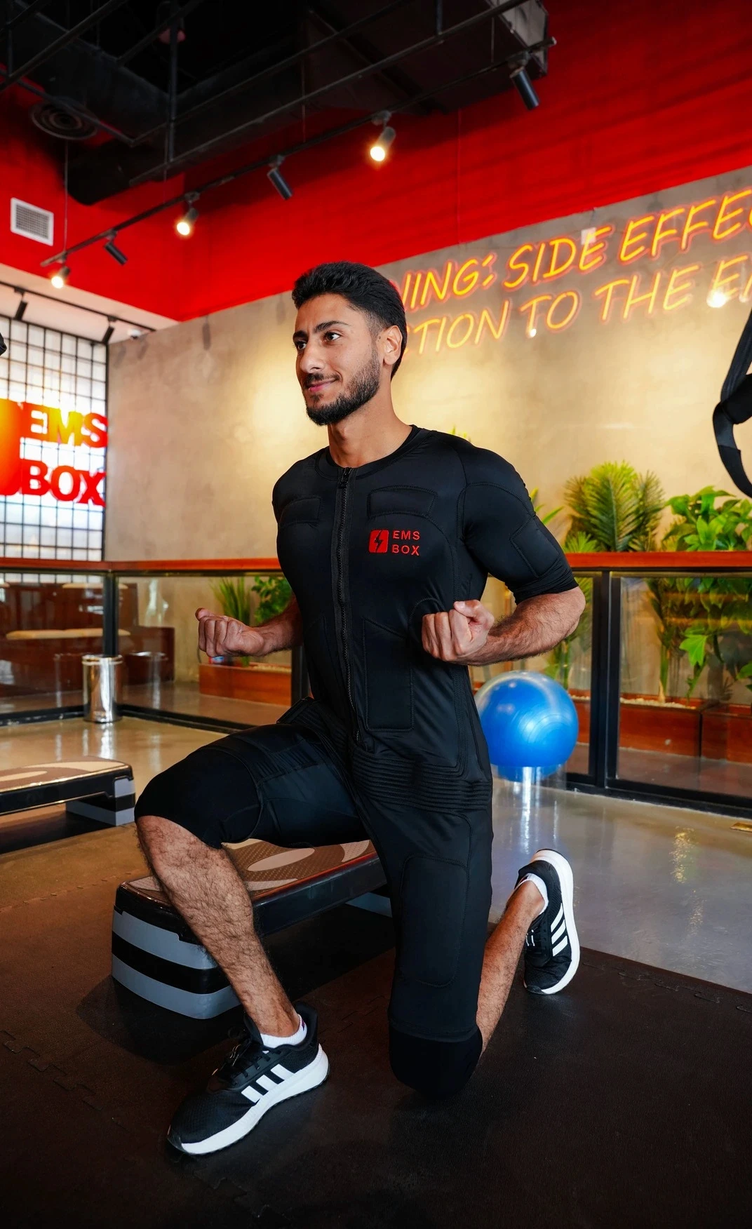 man standing on scale