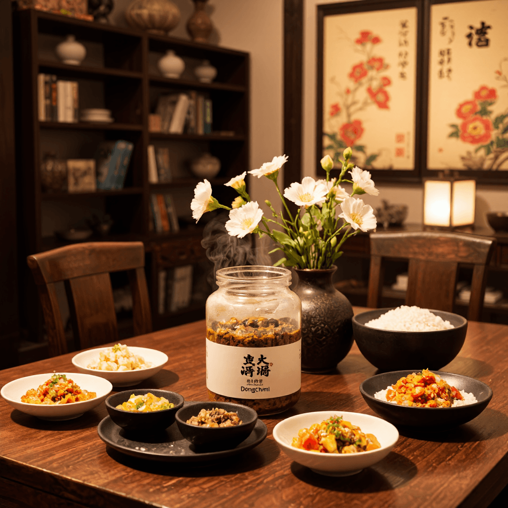 product photography of jar of dongchimi
