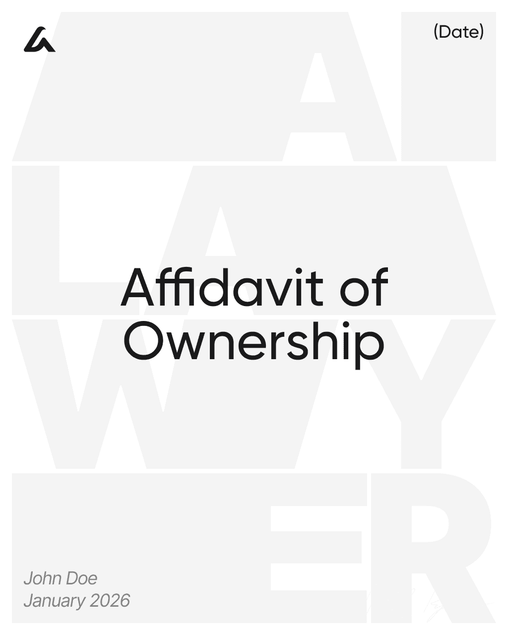 Affidavit of Ownership
