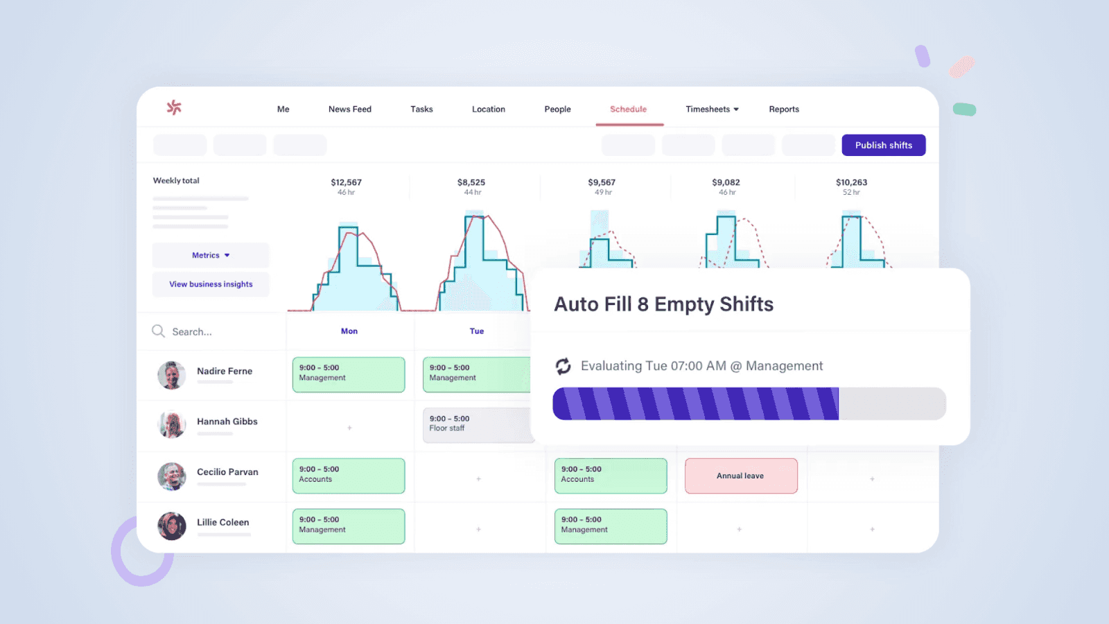 Deputy empowers stuff scheduling
