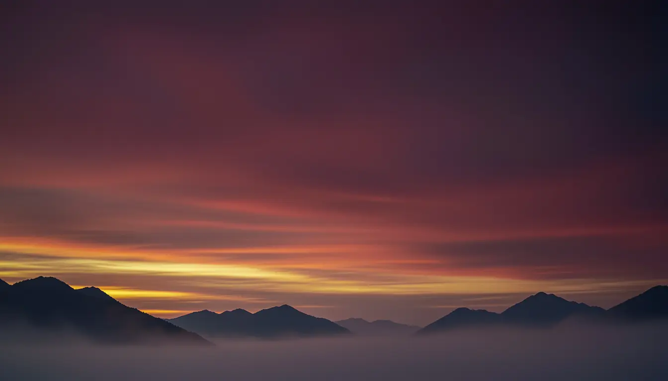 coucher de soleil montagne