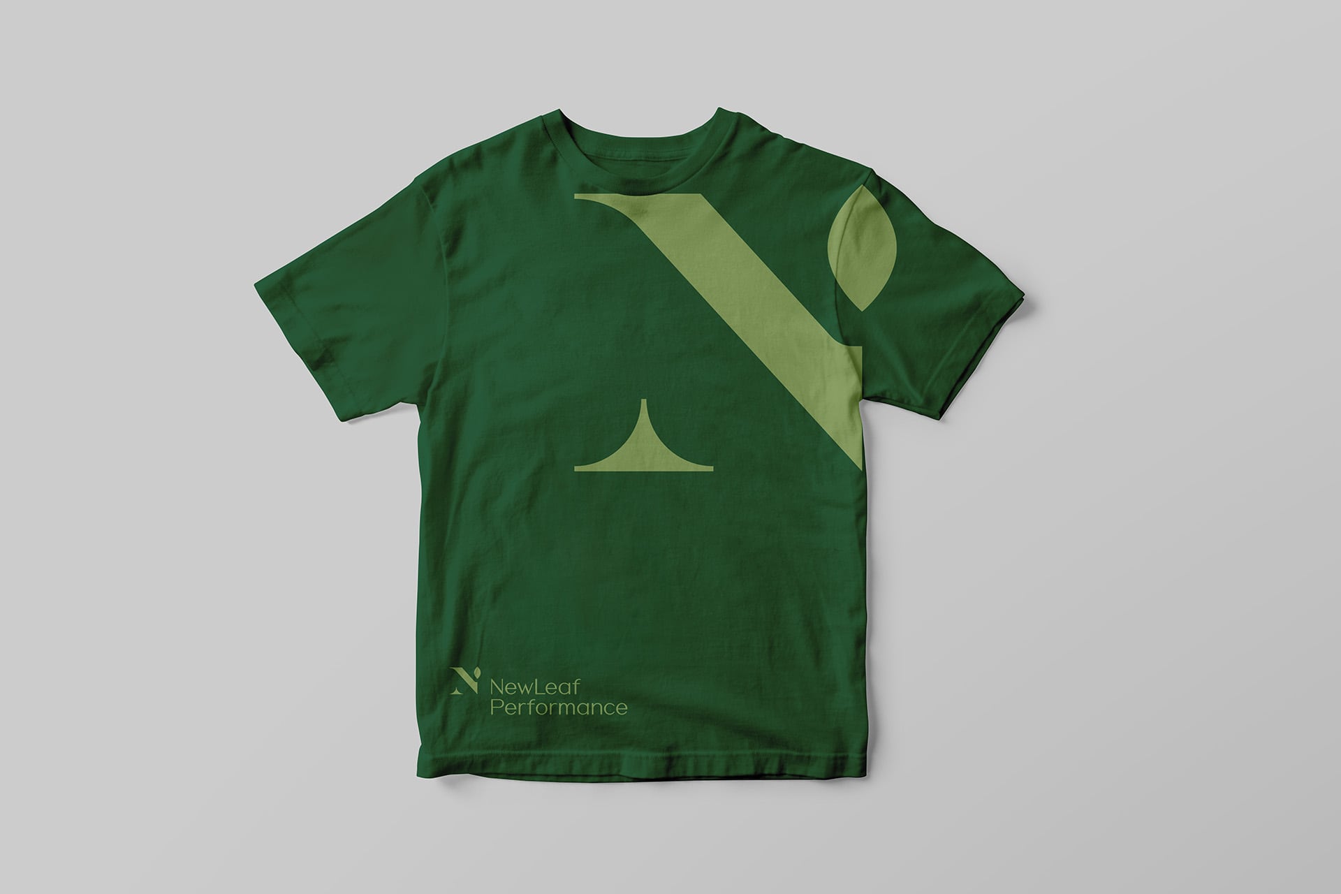 NewLeaf Performance t-shirt mock-up.