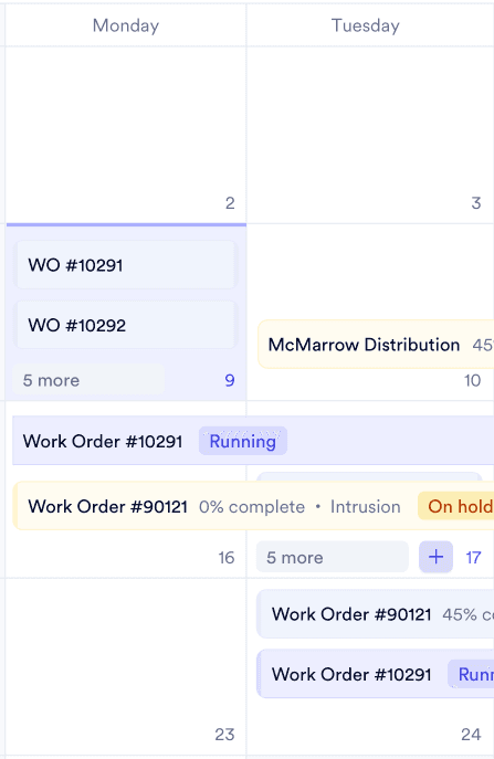 Report Calendar by Facility