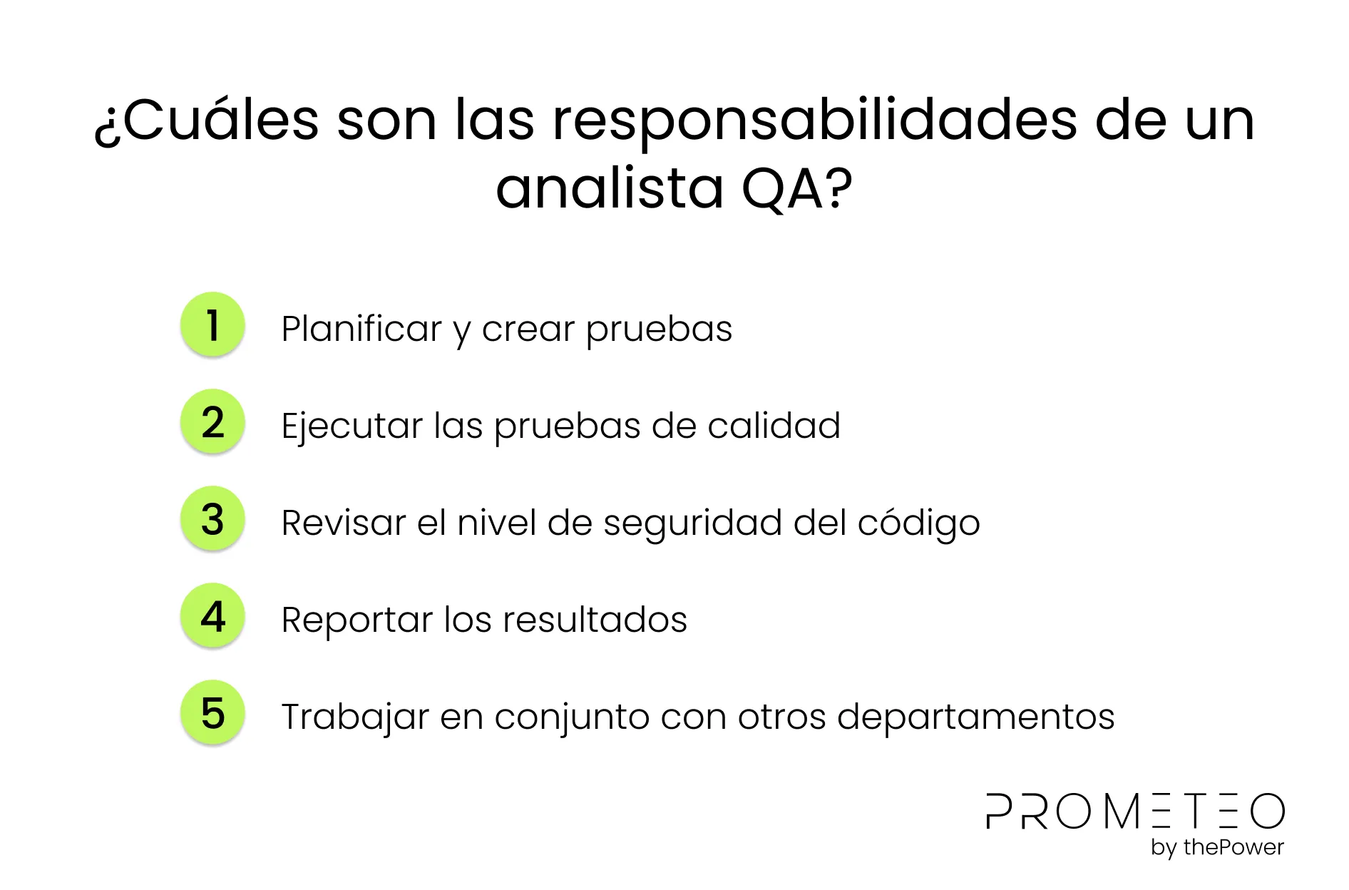 ¿Cuáles son las responsabilidades de un analista QA?