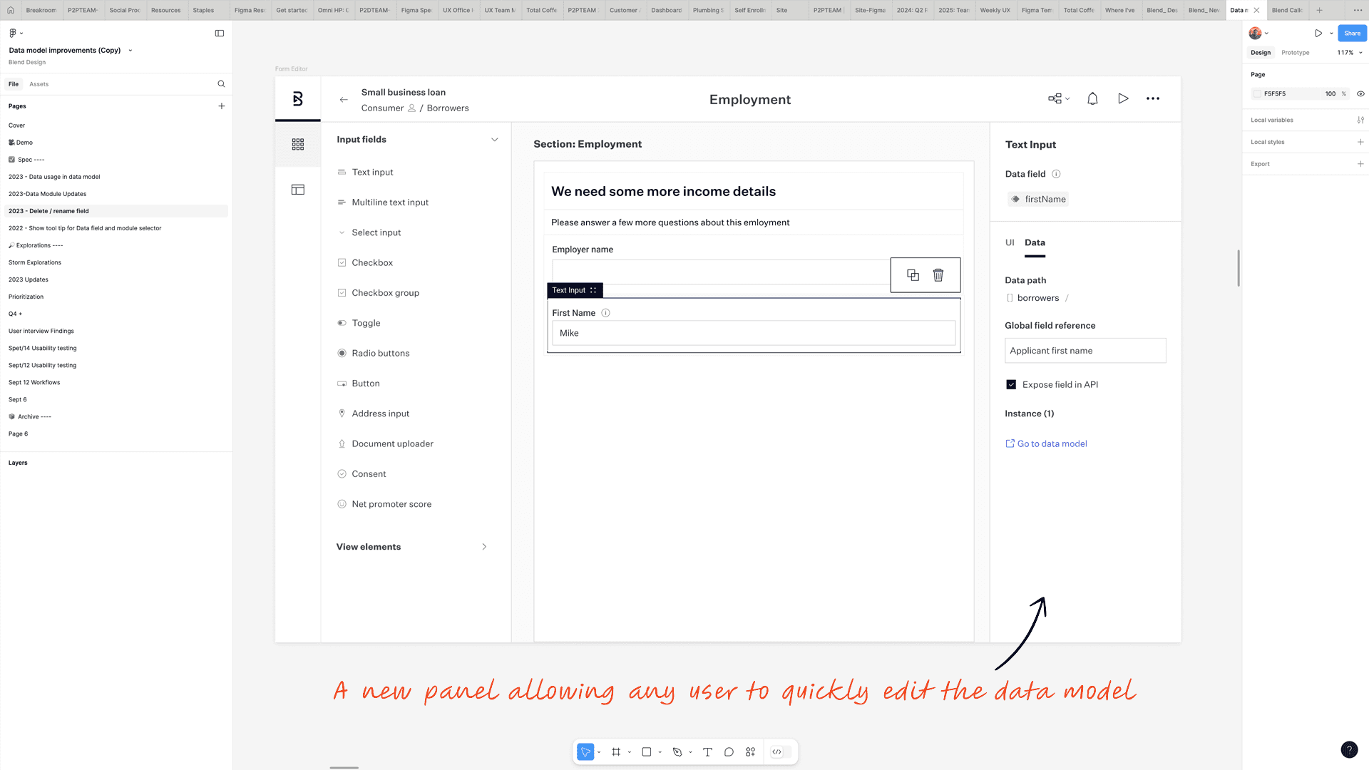 A new way to contextually edit the data model