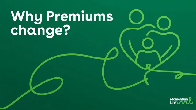 A title card in green line art: “Why premiums change”