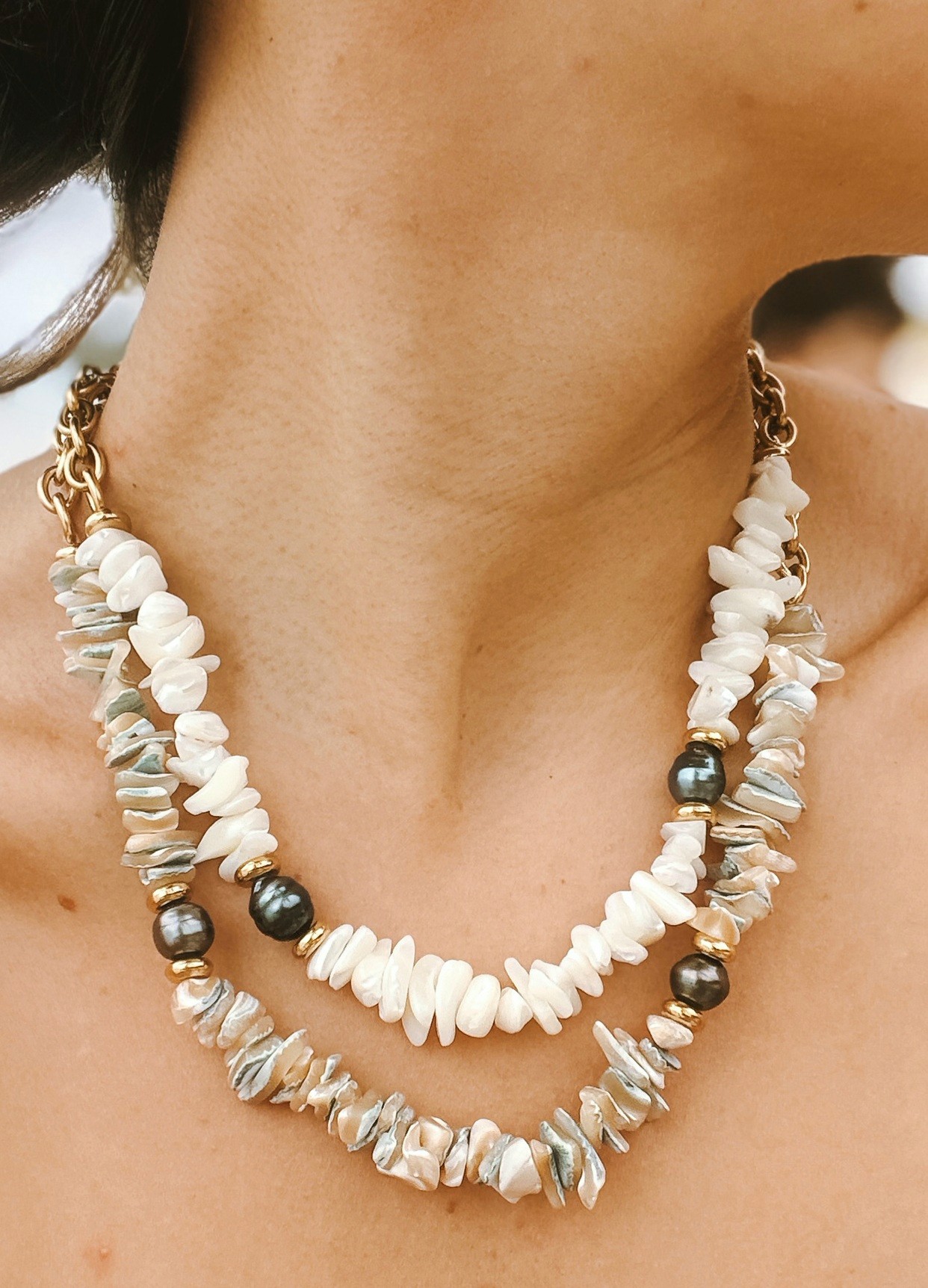 Collier burgot et perle de Tahiti - collection Island style