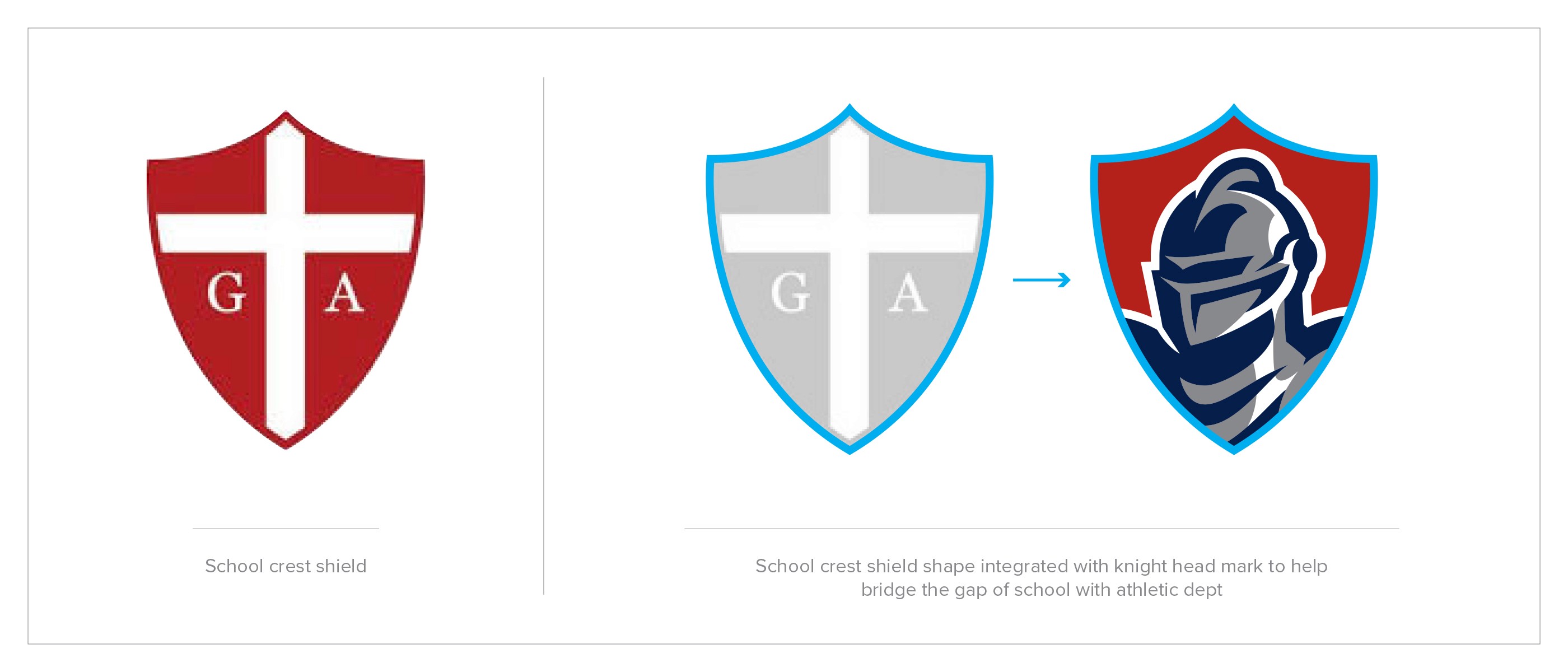 Grace Academy school shield integration with athletic knight logo.