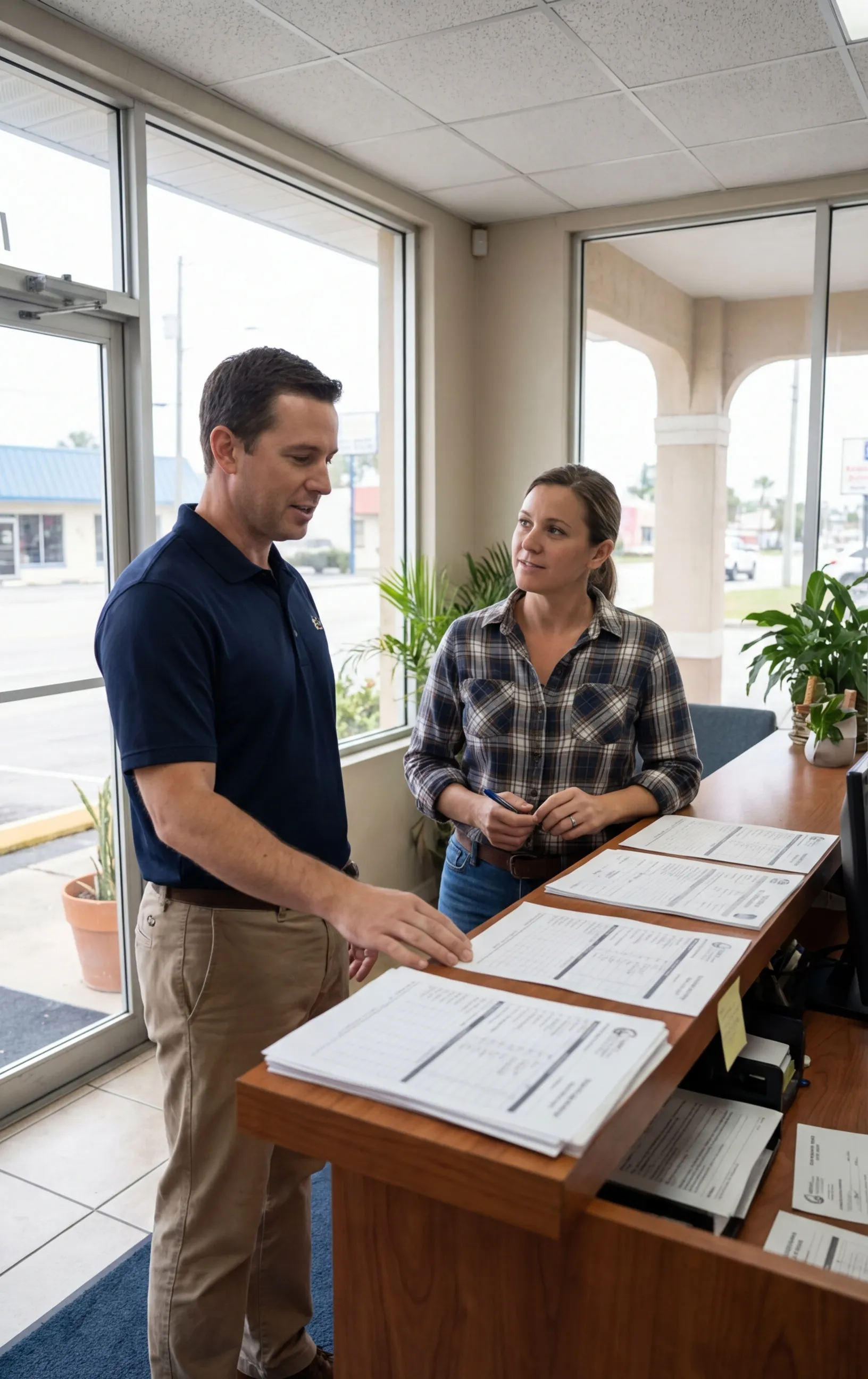 Two professionals discussing at a Digital Marketing Agency, RockN' Socials.
