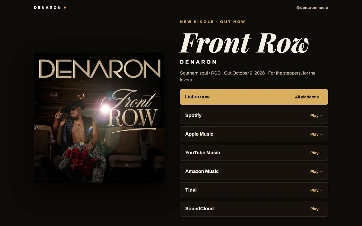 Denaron's release page on a computer
