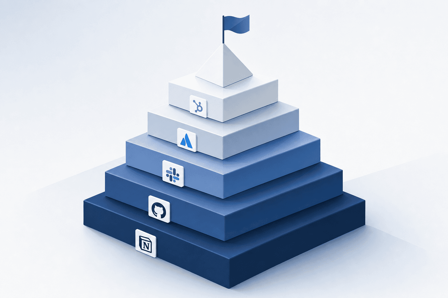 A clean, modern illustration showing layers of costs stacking up, with each layer representing different expenses. The visual should show ascending tiers or blocks building upward, suggesting cumulative costs. Use a professional color palette with blues and grays. The style should be minimal and business-focused, like a conceptual diagram of cost accumulation. No text, labels, or numbers should appear in the image.