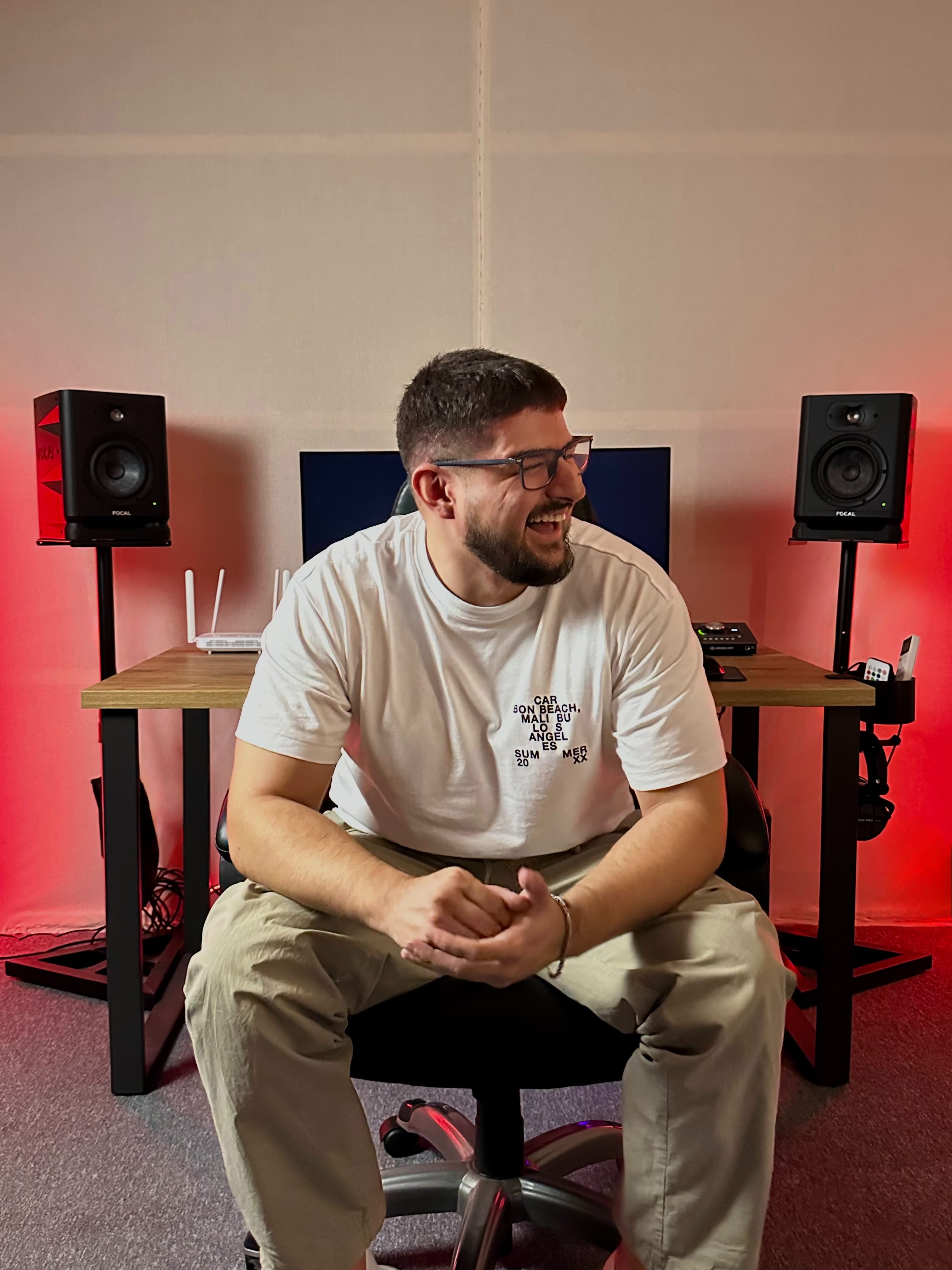 Mixing buttons in a recording studio