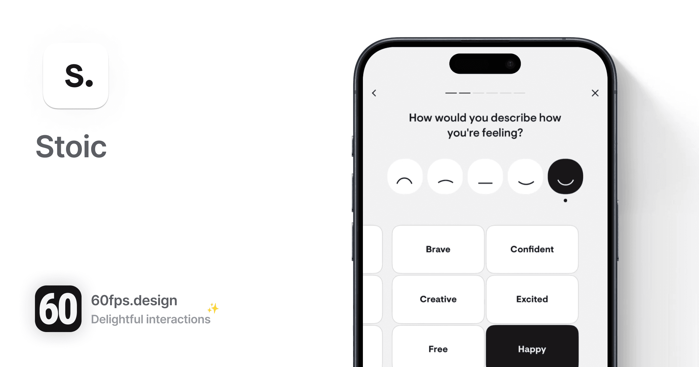 Stoic iOS App UI/UX animation