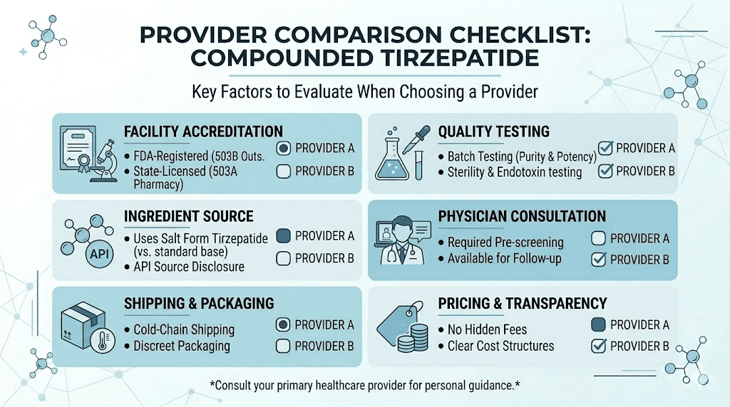 Compounded tirzepatide provider evaluation checklist