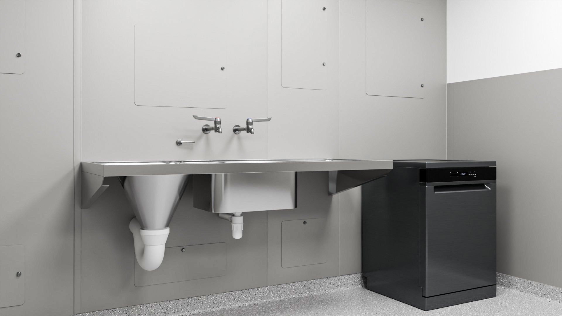 Silver lining utility & sluice integrated plumbing system 