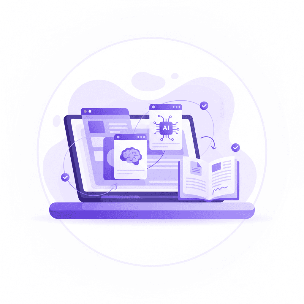 Student using a language learning app to study university textbook material