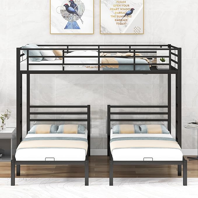 A perfect combination of sophistication and utility, the space saving triple bunk bed fits any space.