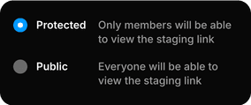 Protected staging in Framer