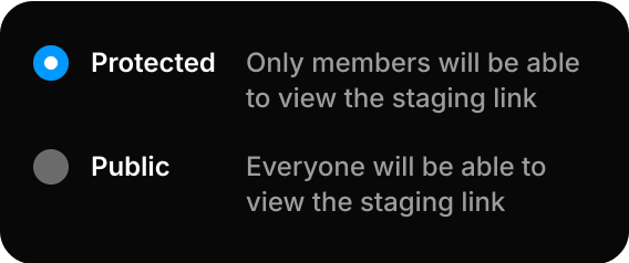 Protected staging in Framer