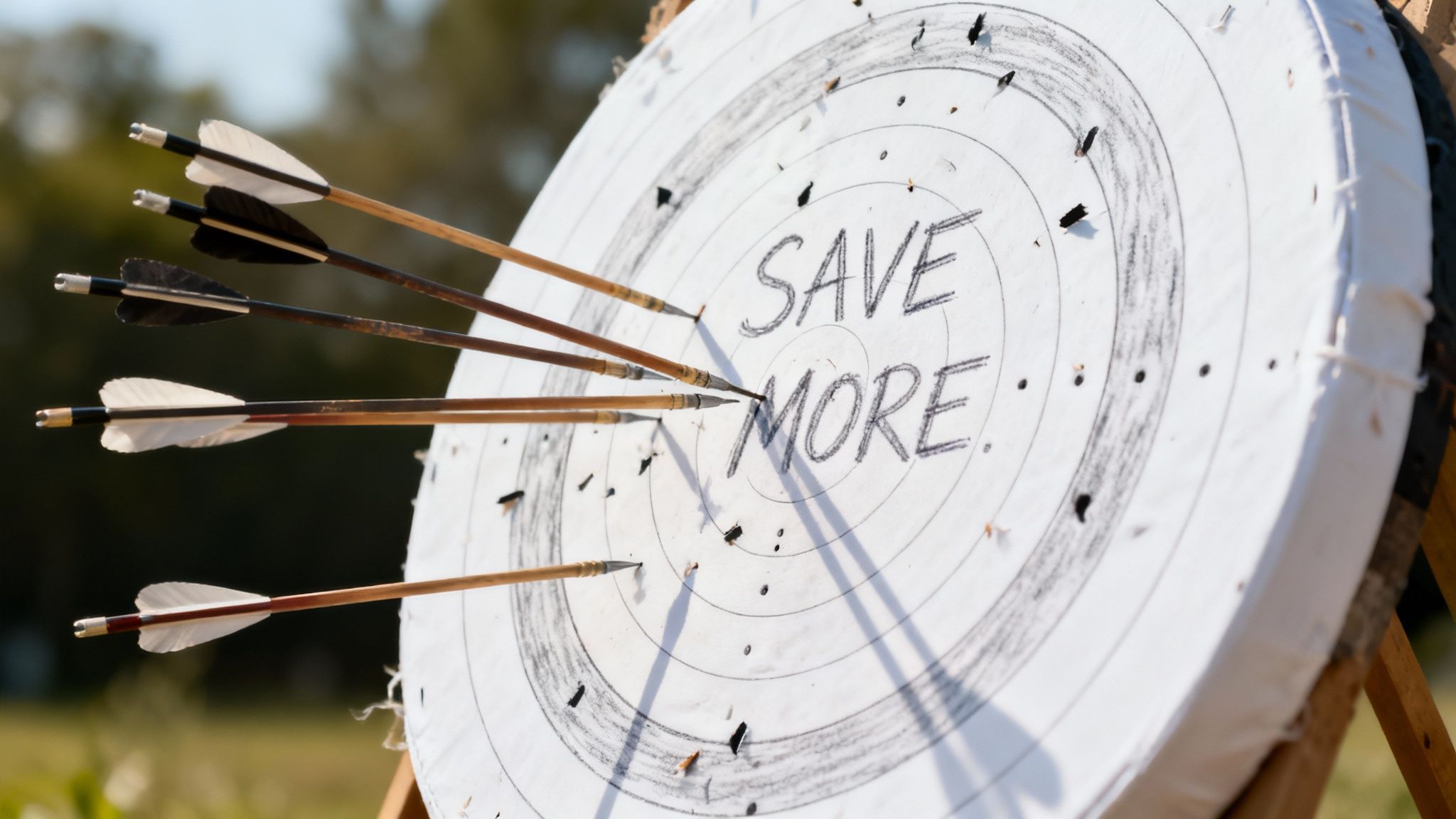 A person looking at a confusing financial chart, symbolizing the ambiguity of vague goals.