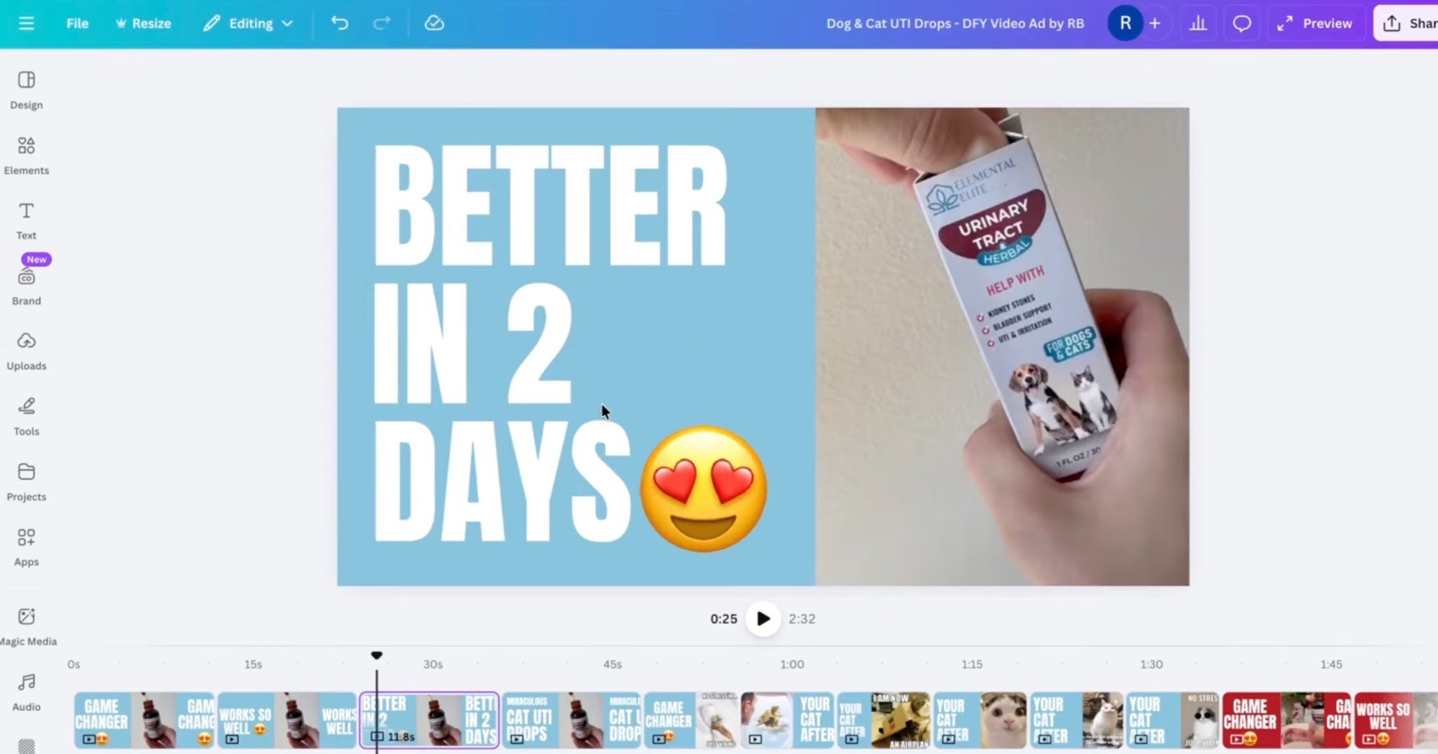 Amazon Sponsored Brands Video Ads Example Pet UTI Drops Ad